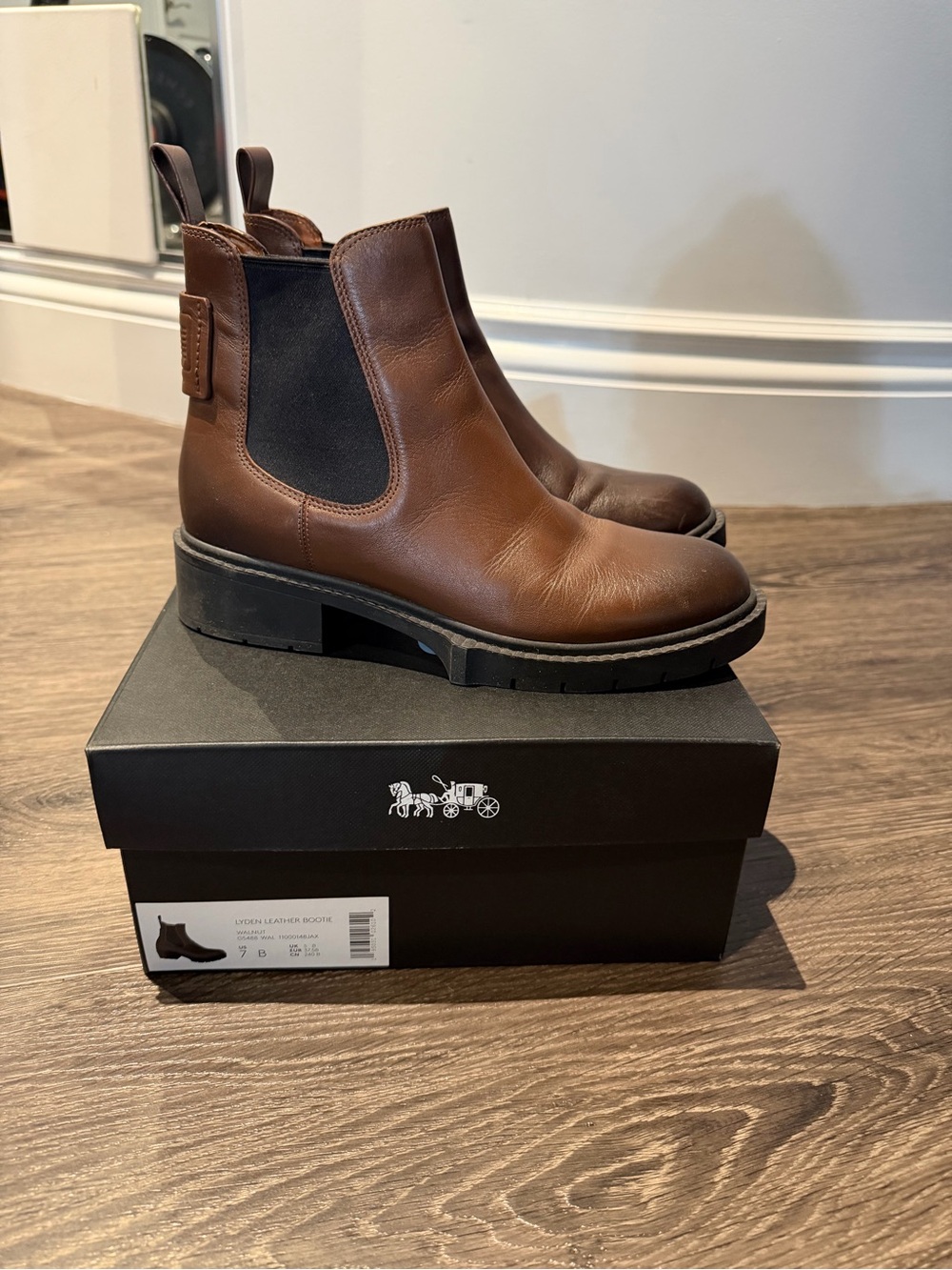 Coach Women’s Brown Leather Chelsea Boots